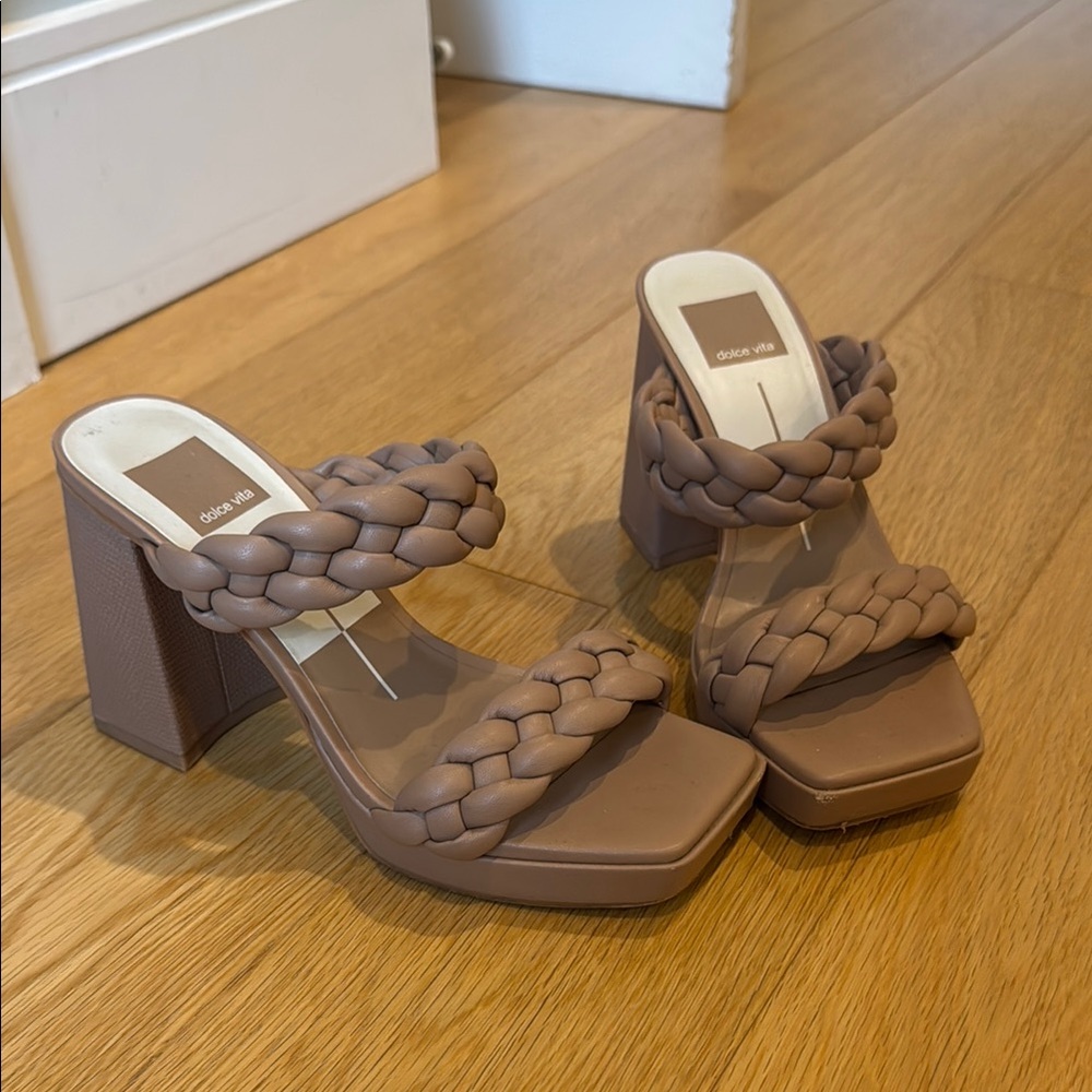 Dolce Vita Tan Braided Heeled Sandals